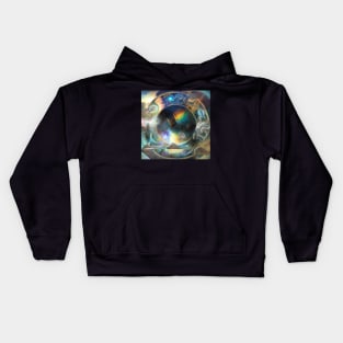 Alien Arcane Aesthic AiArt Rainbow Runes Kids Hoodie